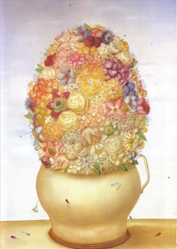 350 人の有名アーティストによるアート作品 Painting - 植木鉢 フェルナンド ボテロ